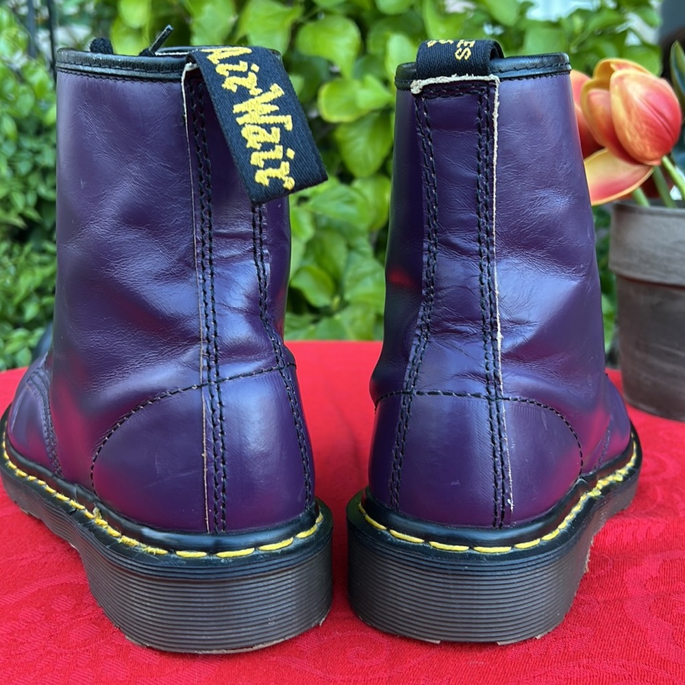 🏴 Dr. Martens MIE Vintage Purple Lace Up Combat Boots UK 7 - Picture 6 of 17